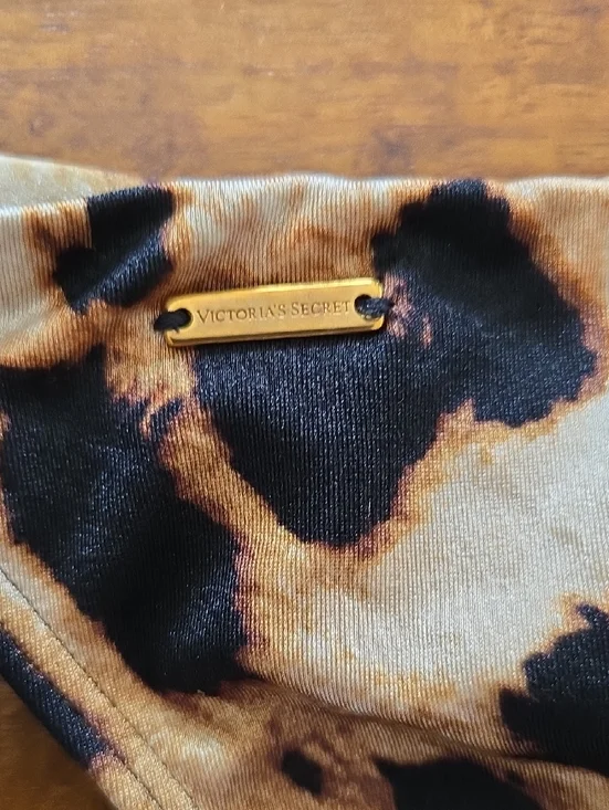 NWT Victoria's Secret Black And Brown Leopard Print Bikini Bottom Size Small - Picture 5 of 8